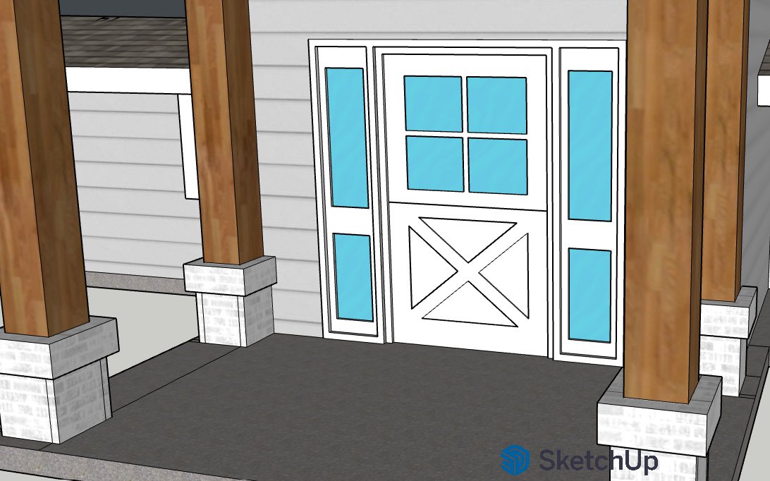 Front entry detail — 3D model